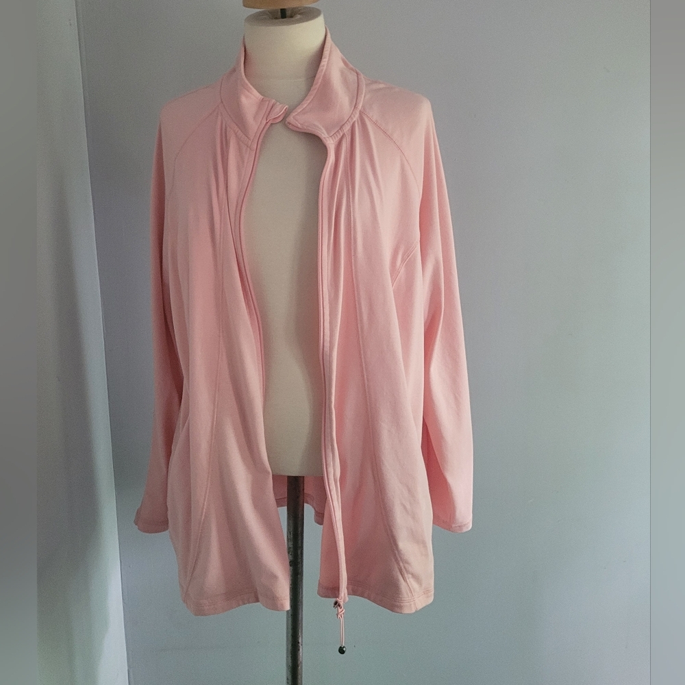 Activezone Wmen's Light Pink Zip-Up Jacket Size 2X